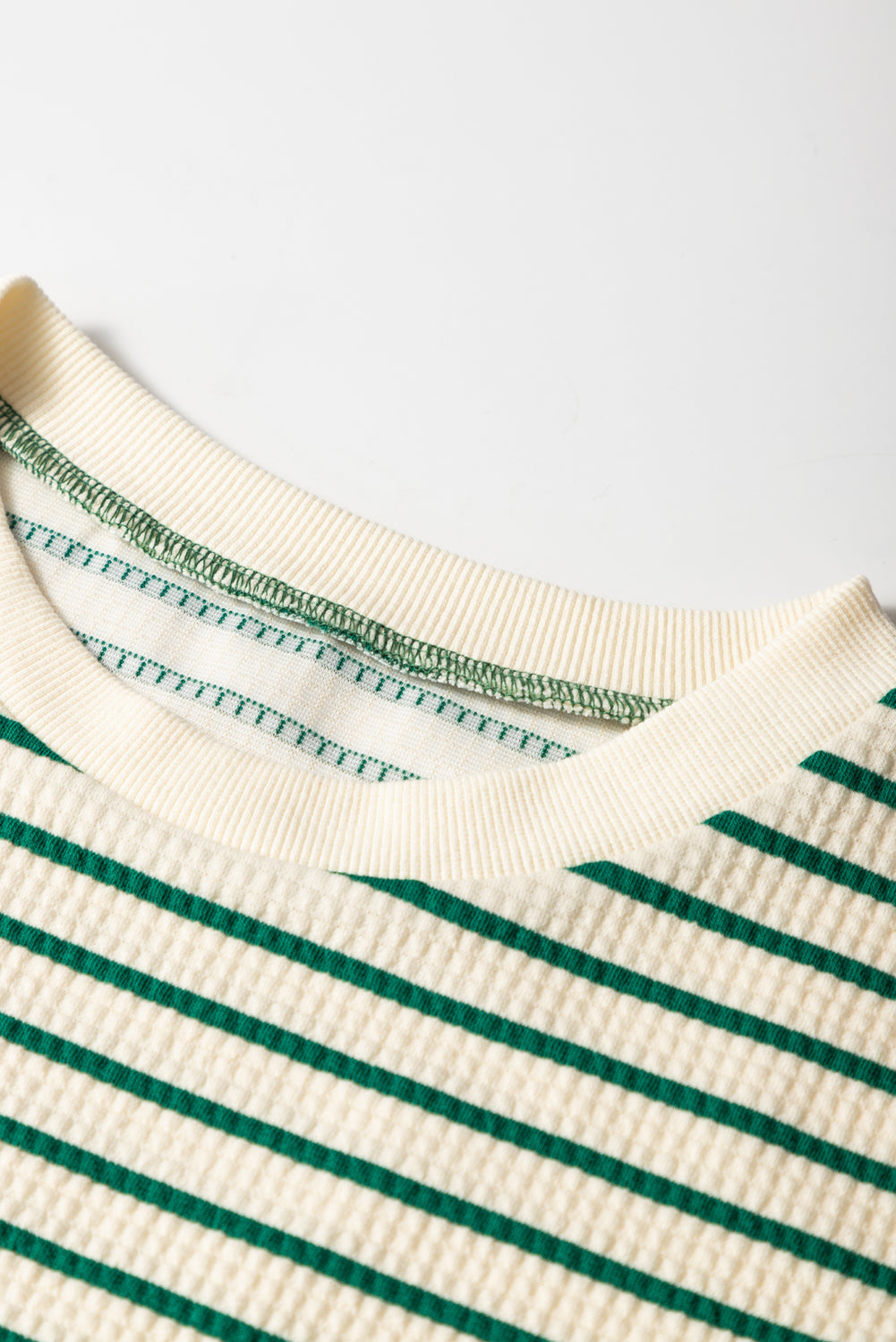 Green Stripe Woven Ruffled Sleeveless Mini Dress eAura