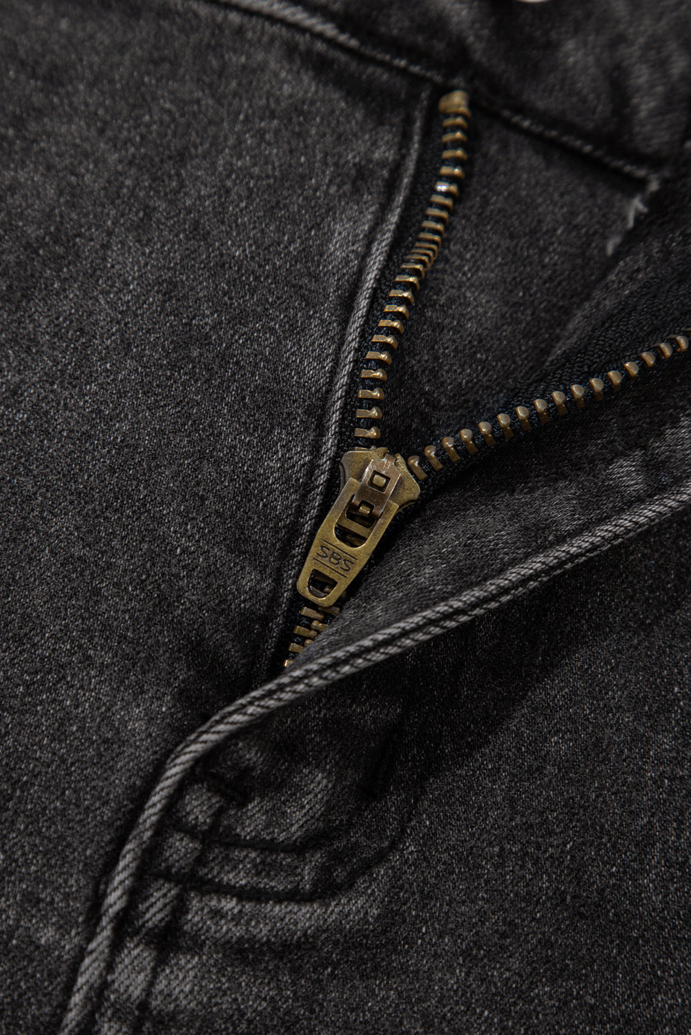 Carbon Grey Raw Hem High Waist Denim Shorts eAura