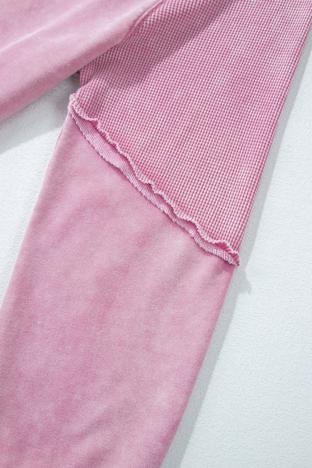 Waffle Textured Patchwork Raglan Sleeve Sweatshirt eAura