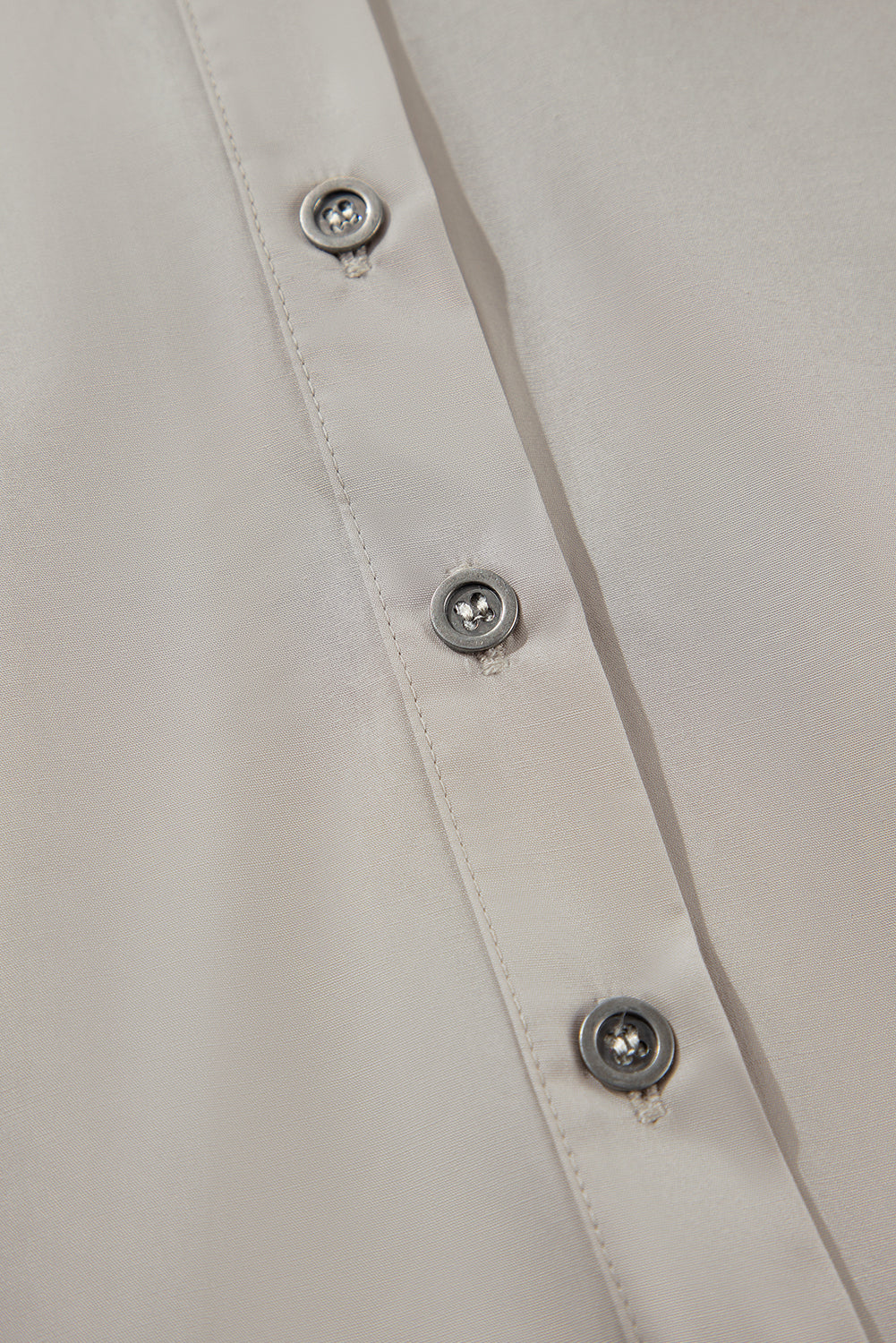 High Solid Colour Balloon Sleeve Side Slits Loose Fit Shirt eAura