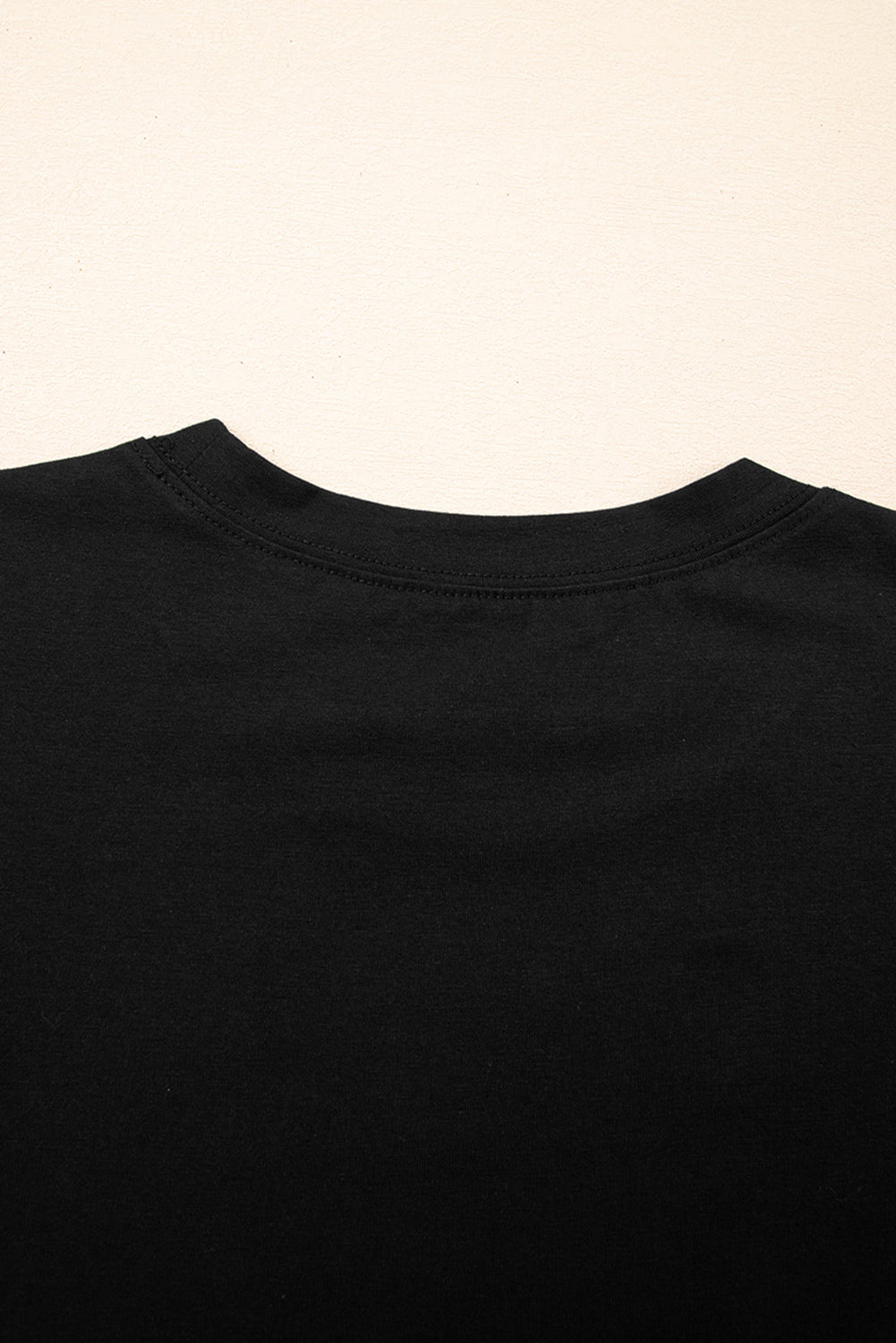 Black Ruffled Crew Neck Slim Fit Top eAura