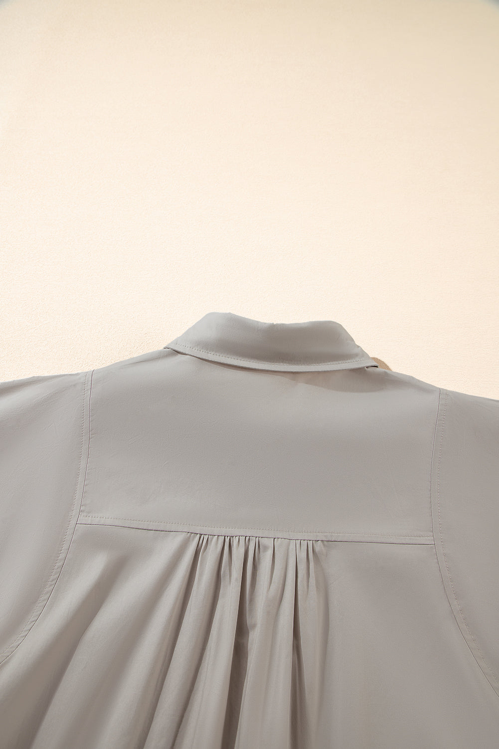 High Solid Colour Balloon Sleeve Side Slits Loose Fit Shirt eAura