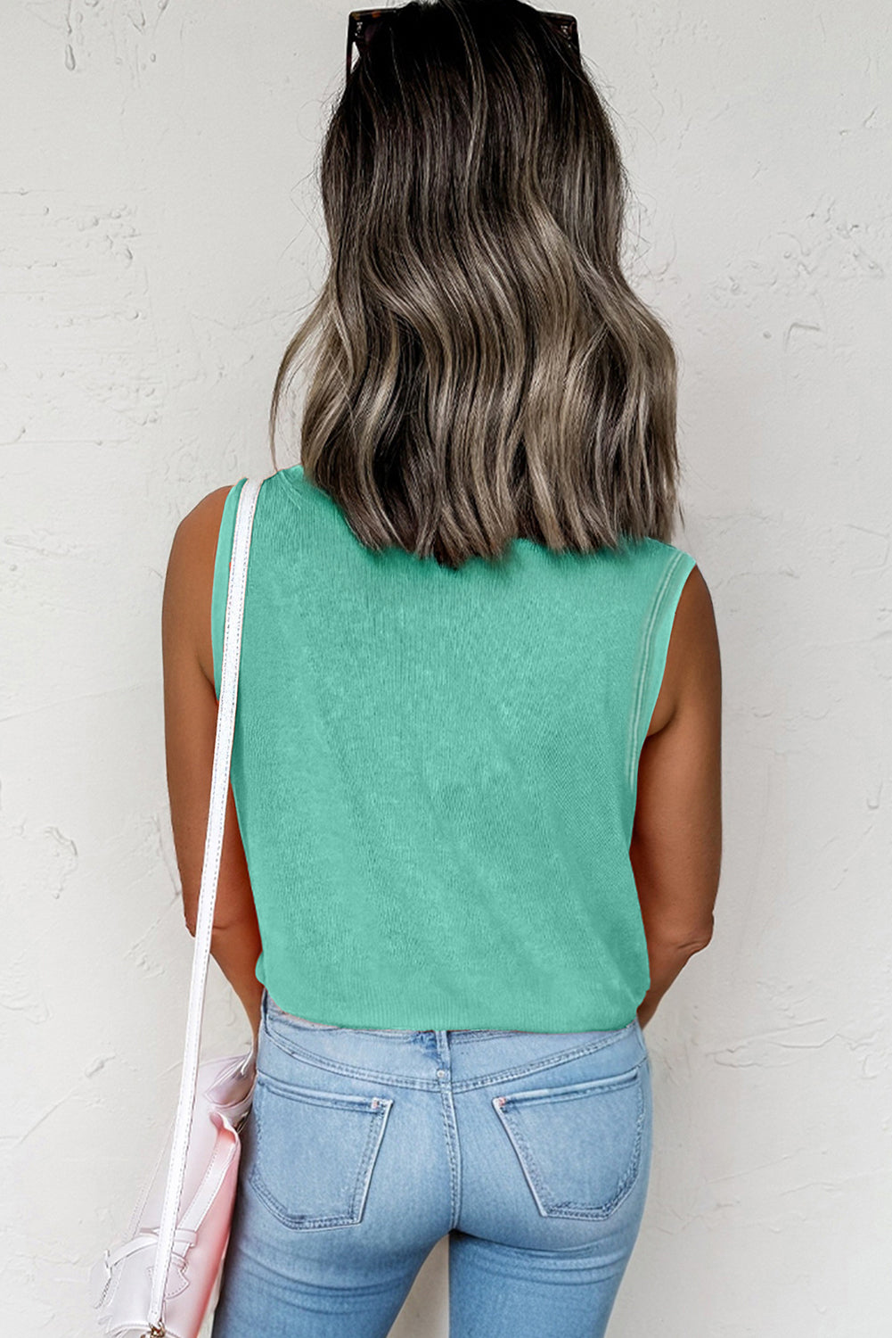 Beau Blue Mineral Wash Patched Chest Pocket Casual Tank Top eAura