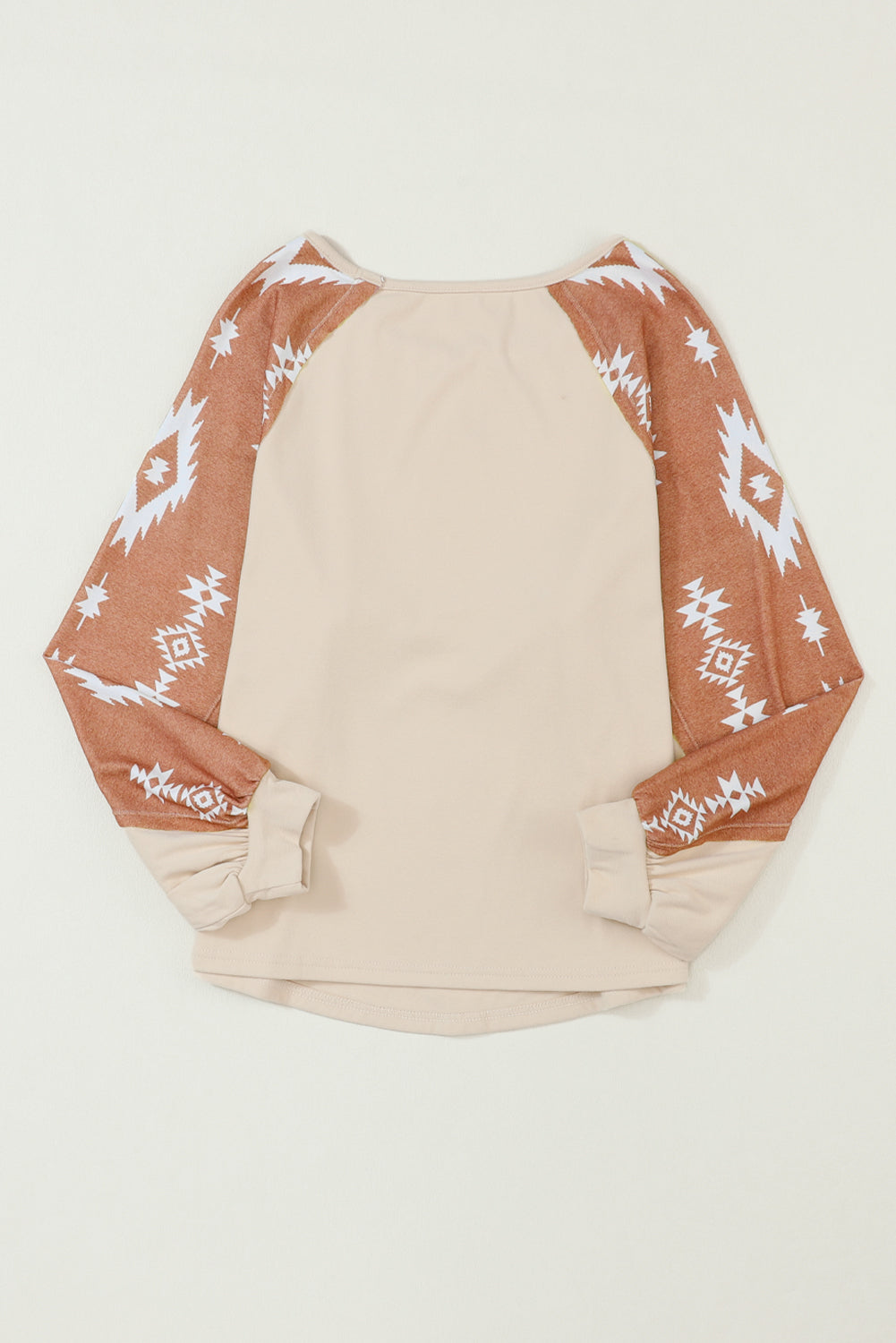 Apricot Western Print Patch Long Sleeve Top eAura