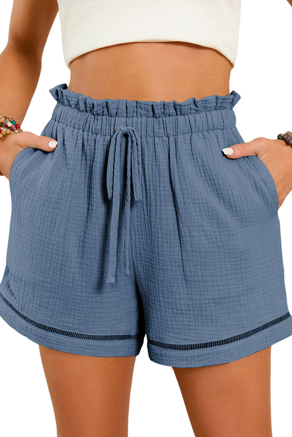 Cotton Gauze Paper-bag Shorts eAura