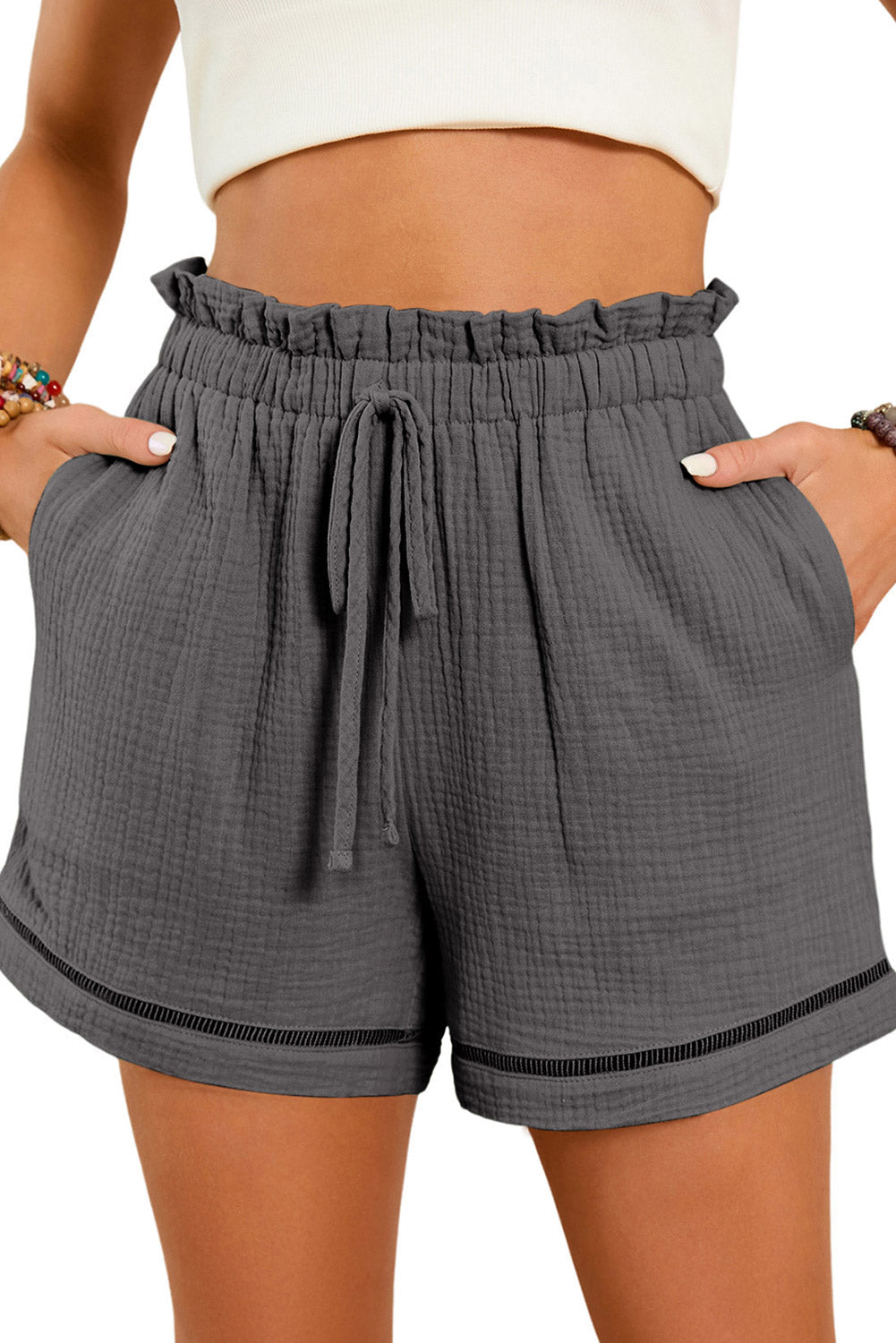 Cotton Gauze Paper-bag Shorts eAura
