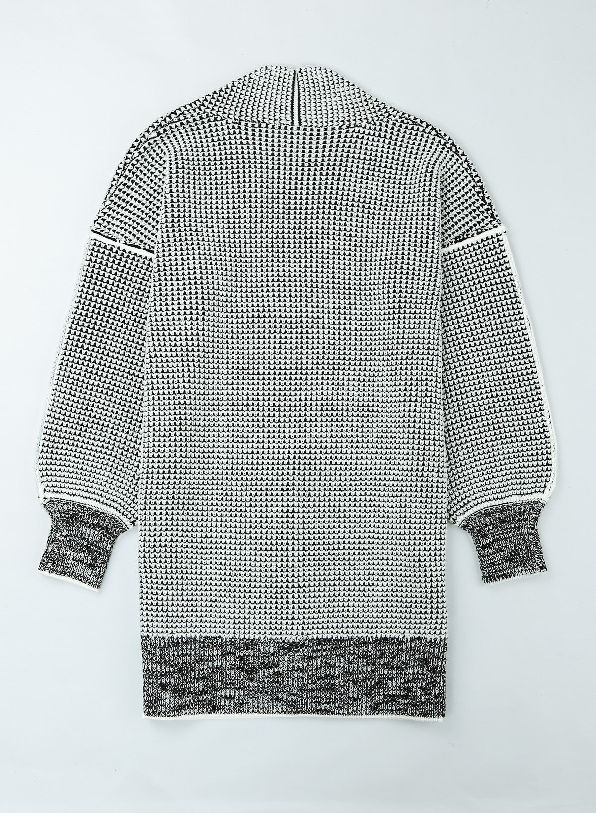Apricot Plaid Knitted Long Open Front Cardigan eAura