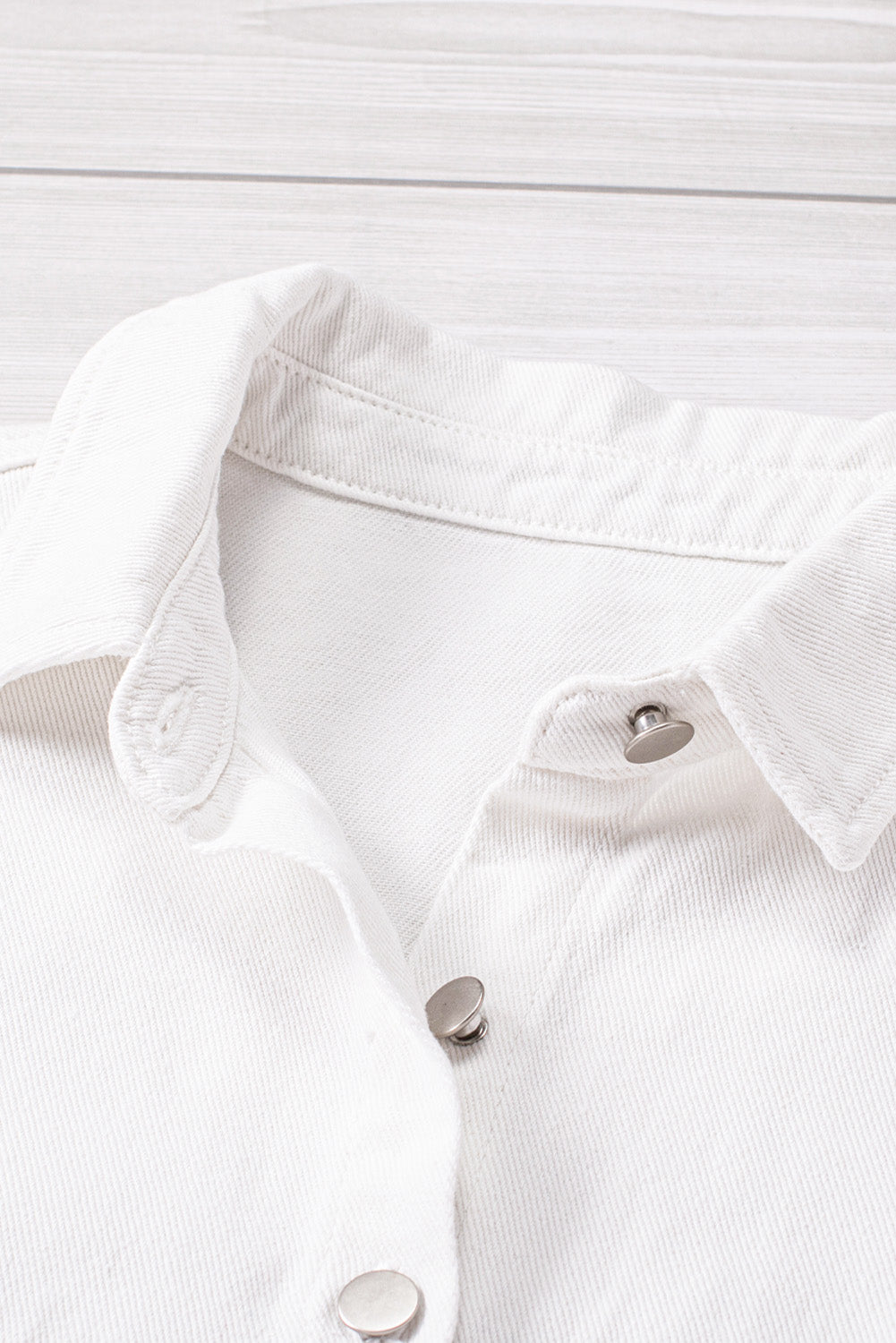 White Contrast Leopard Denim Jacket eAura