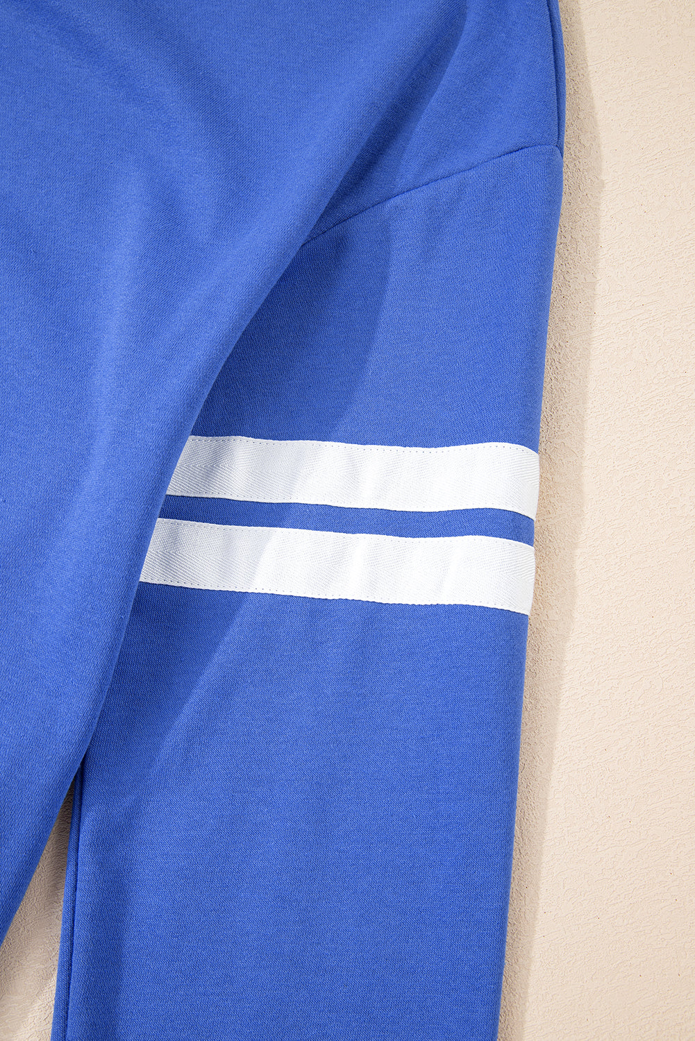 Varsity Contrast Banded Sleeve Shift Sweatshirt Dress eAura