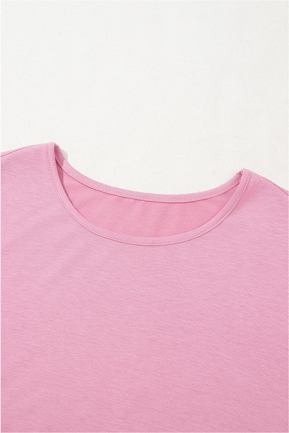 Pink Solid Colour T-shirt High Waist Pocketed Long Dress eAura