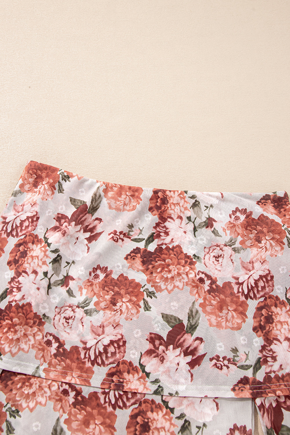 Pink Floral Printed Long Sleeve Sheath Bodysuit eAura