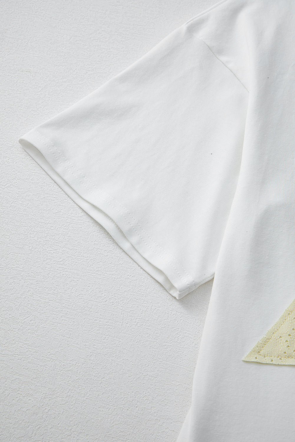 White Star Layered Patched Graphic Drop Shoulder Half Sleeve Loose Tee eAura