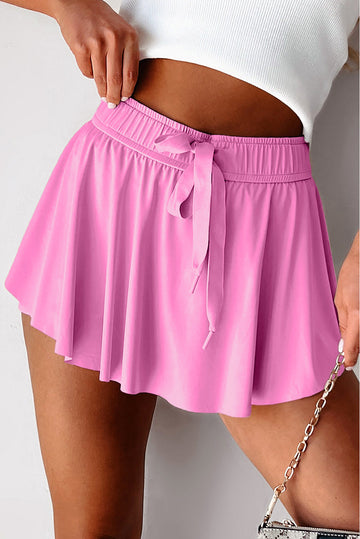 Bonbon Drawstring High Waist Lined Tennis Skorts eAura
