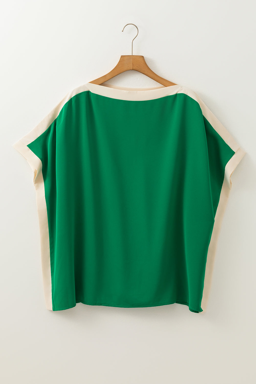 Rose Red Oversized Colour Block Boat Neck Tunic Blouse eAura