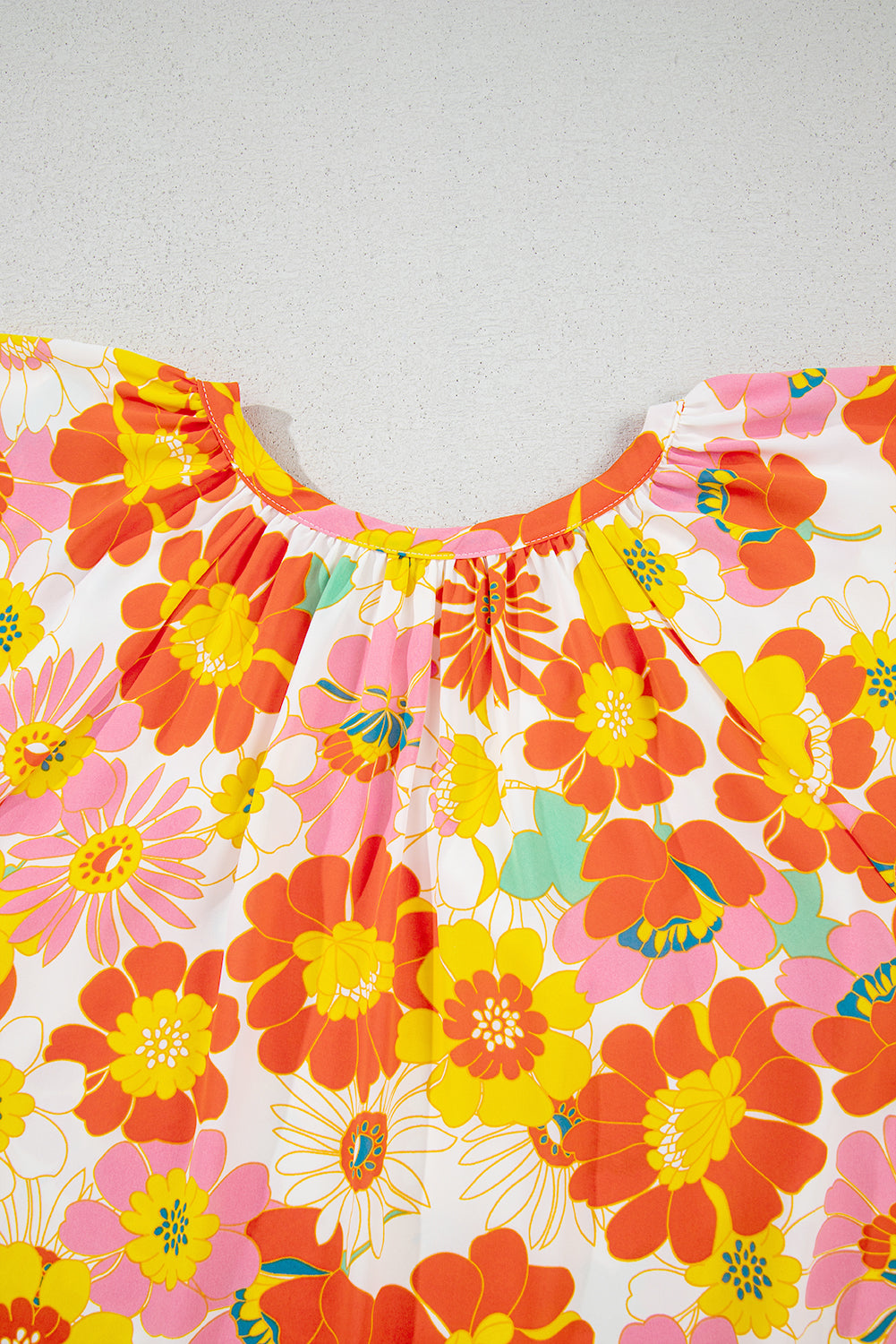 MultiColour Floral Print V Neck Half Sleeve Blouse eAura