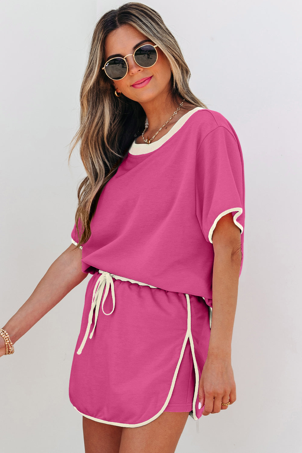 Colourblock Edge Drop Shoulder T Shirt and Skort Co-ord Set eAura