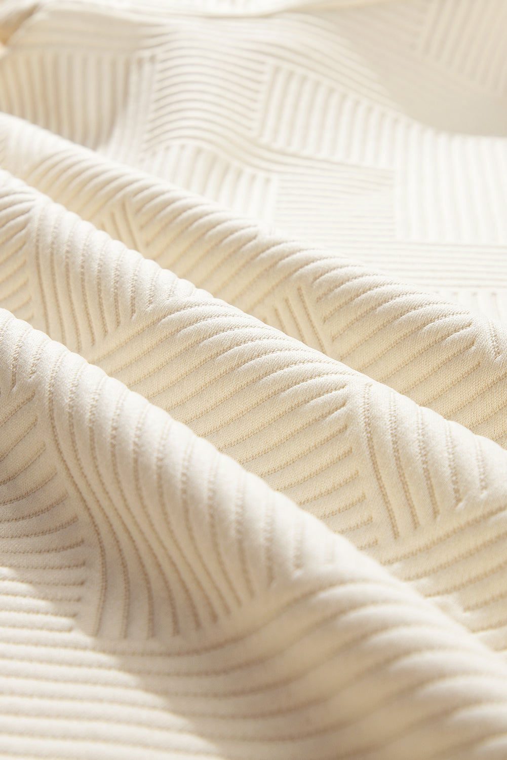 Oatmeal Textured Puff Sleeve T-shirt eAura