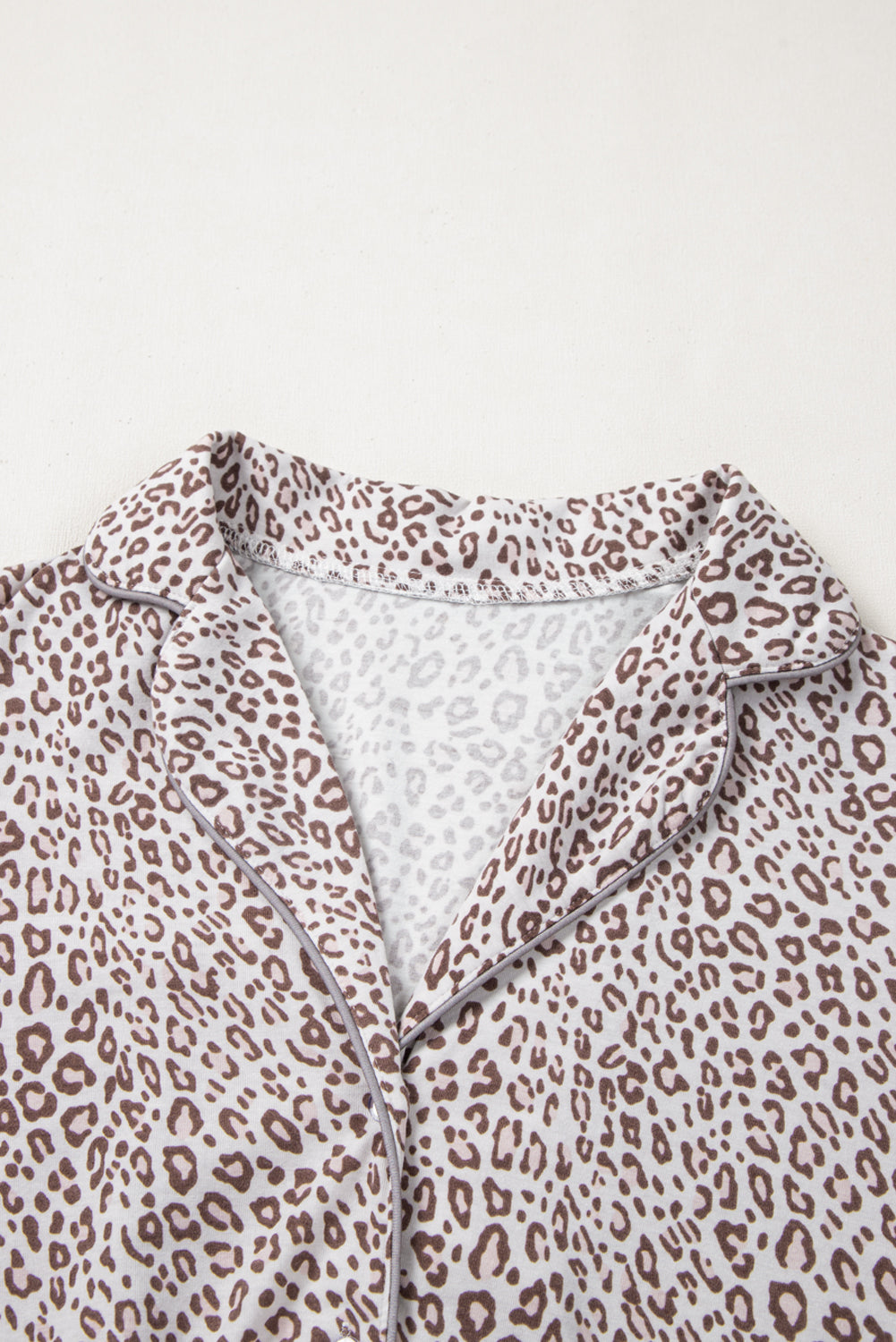 White Leopard Print Long Sleeve and Trousers Pyjamas Set eAura