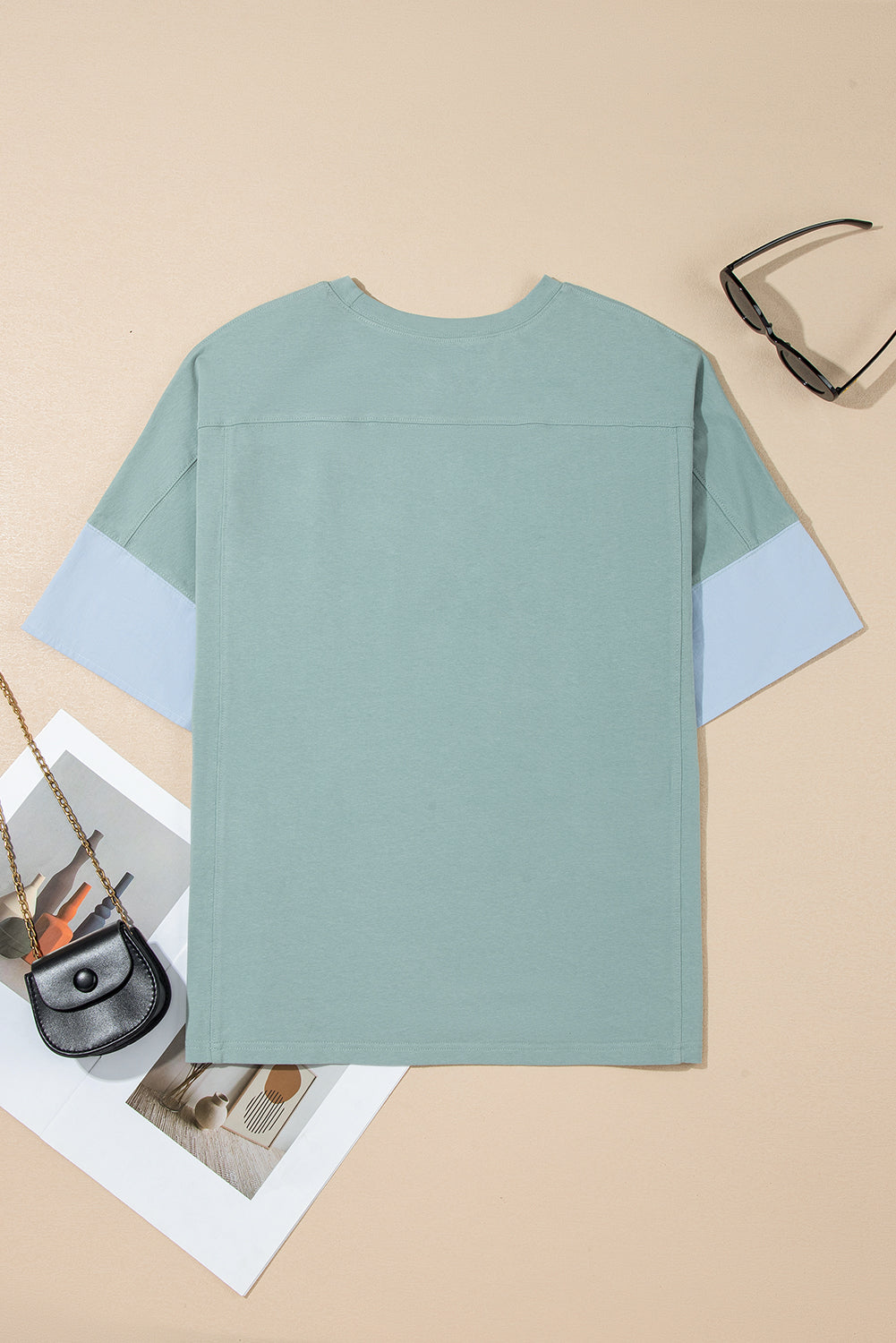 Green Frayed Star Patched Oversize T Shirt eAura