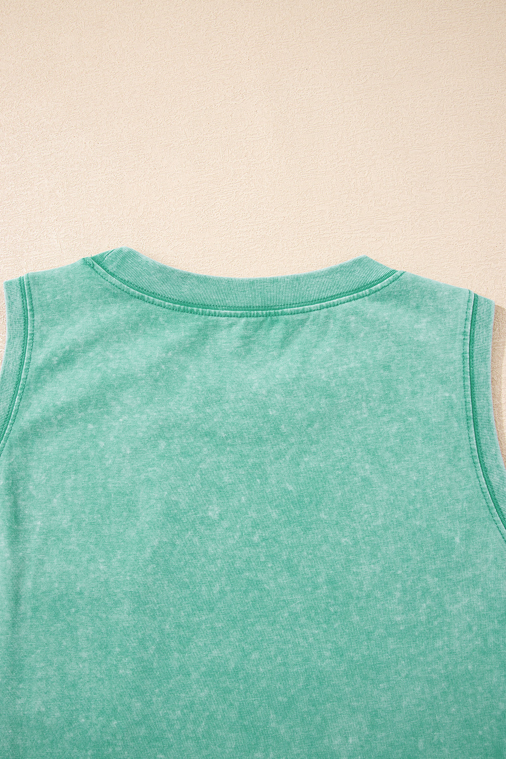 Beau Blue Mineral Wash Patched Chest Pocket Casual Tank Top eAura