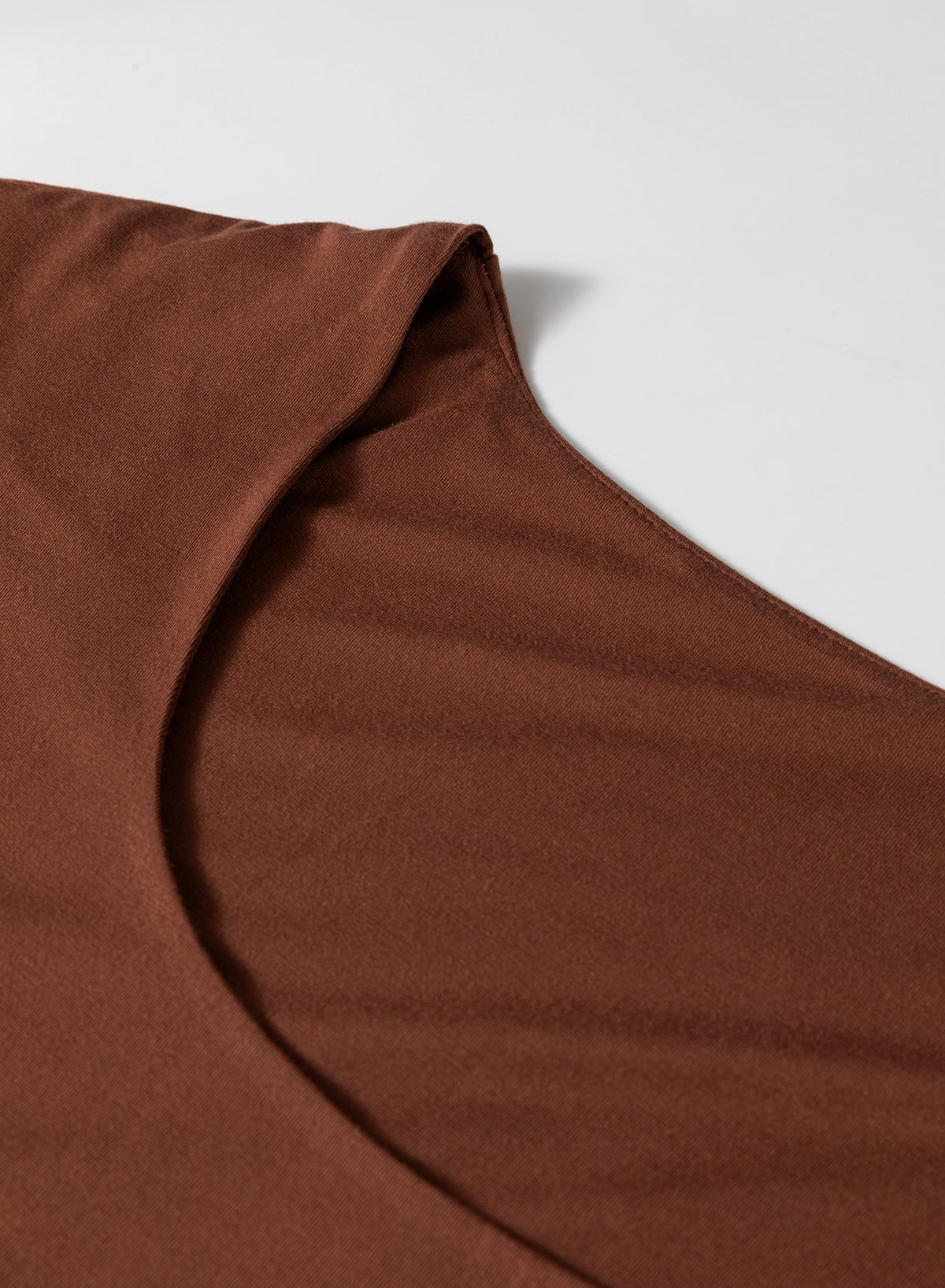 Coffee Solid Colour U Neck Slim Fit Tank Top eAura