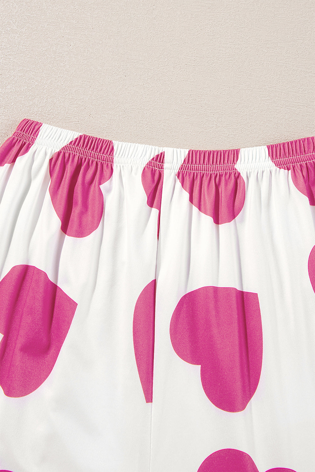 Pink Ruffled Tank Top And Heart Print Trousers Pyjamas eAura