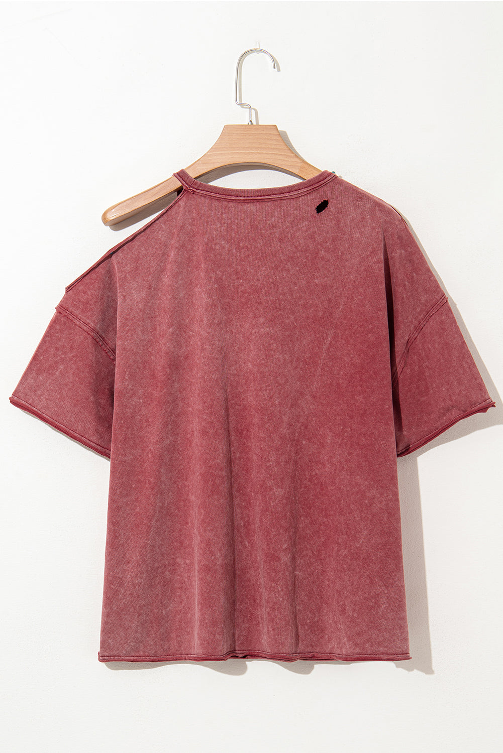 Distressed One Shoulder Half Sleeve Oversized Tunic T Shirt Ripped eAura