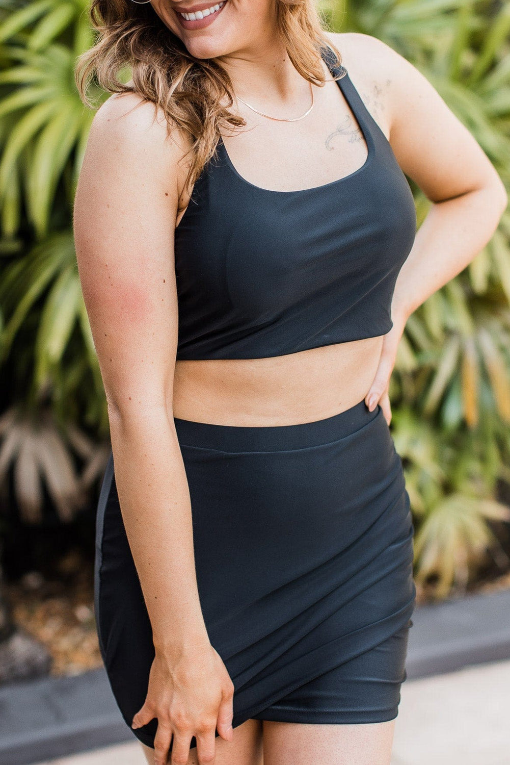 Black Crossover Bikini Tank and Skort Swimwear eAura