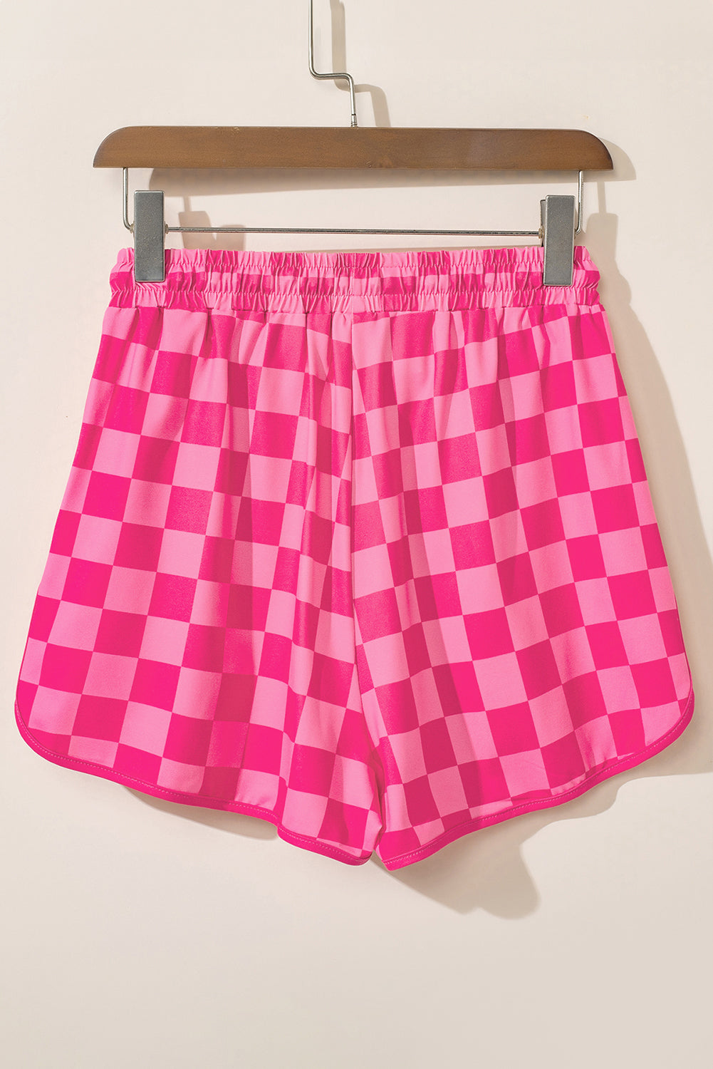 Checkered Drawstring Elastic Waist Casual Shorts eAura