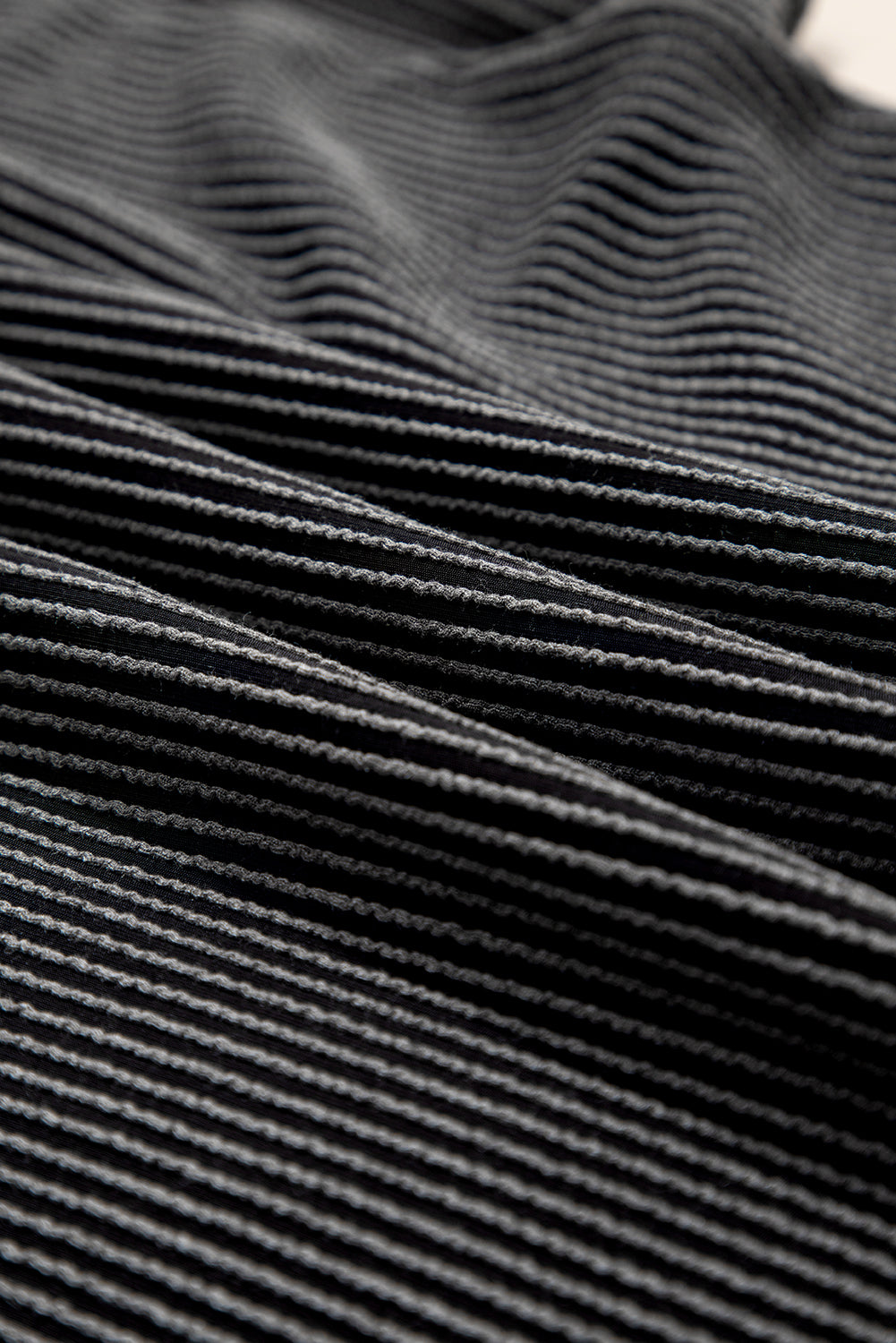 Carbon Grey Ribbed Knit Colour Block Pocketed Crew Neck T Shirt eAura