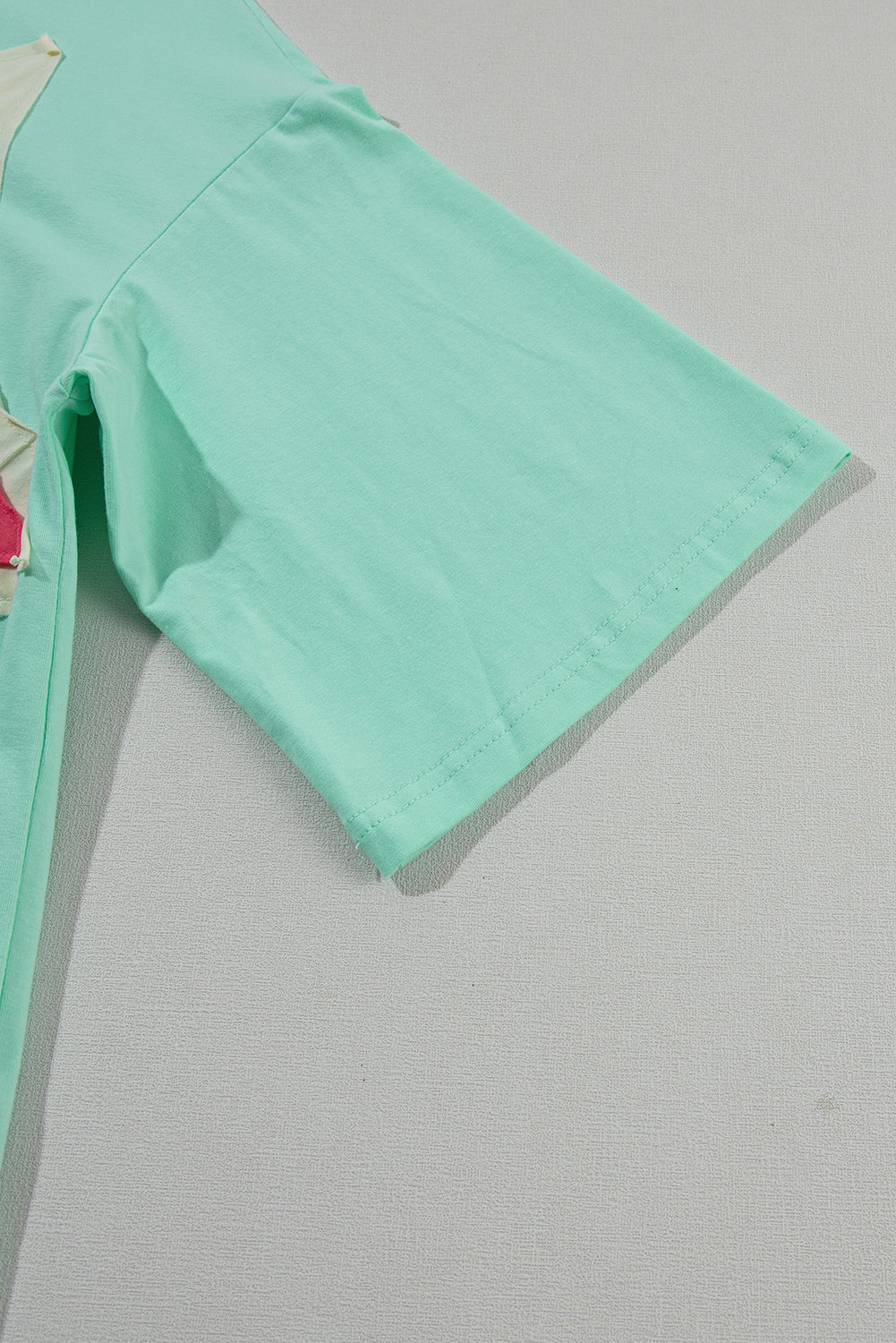 White Colourblock Star Patched Half Sleeve Oversized Tee eAura