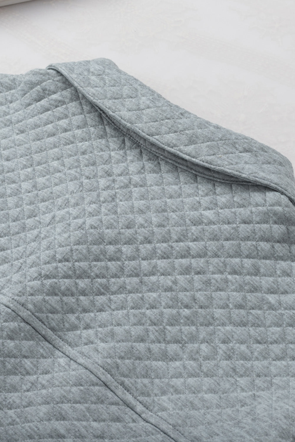Green Retro Quilted Flap Pocket Button Shacket eAura