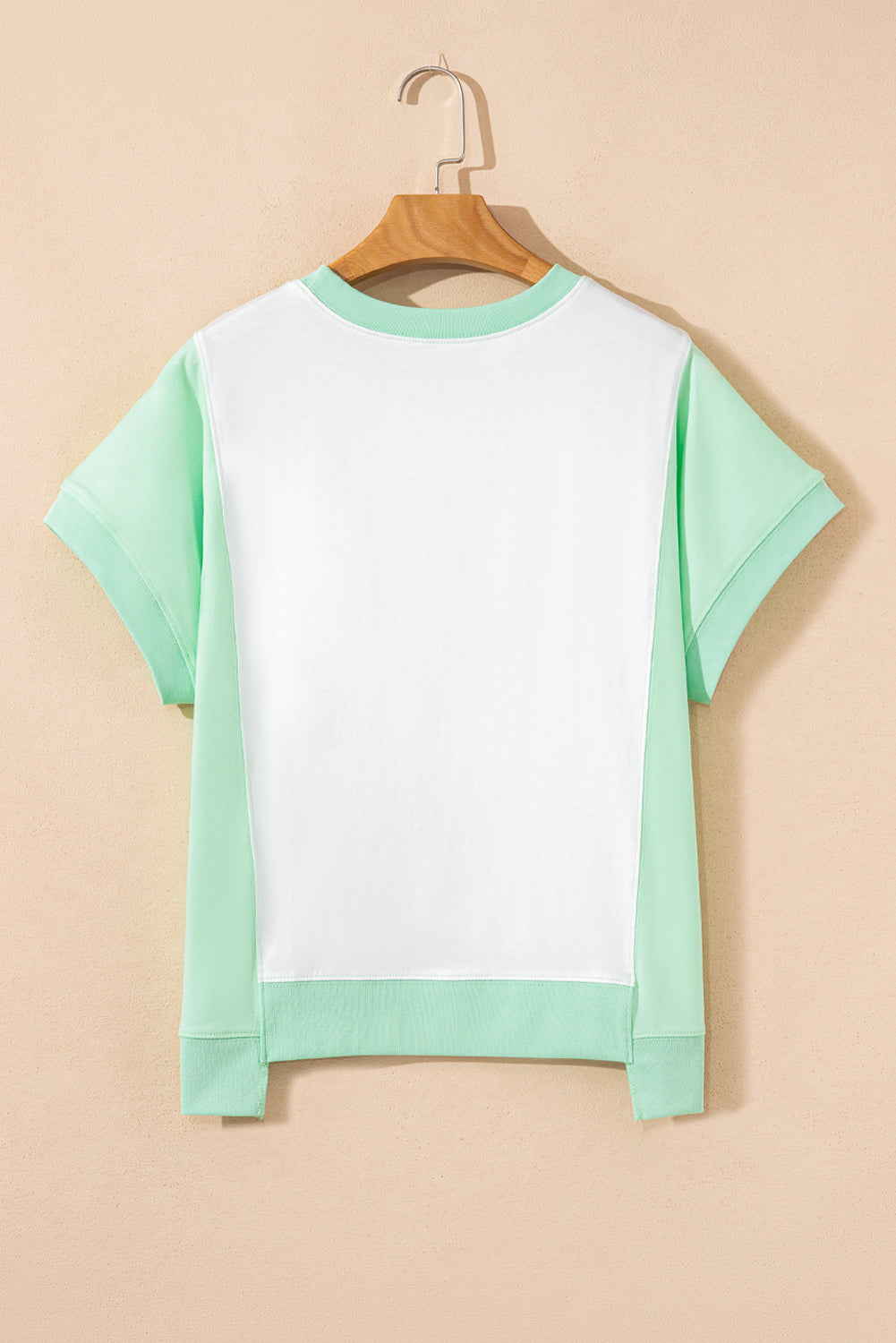 Colour Block Exposed Seam Crew Neck T-Shirt eAura