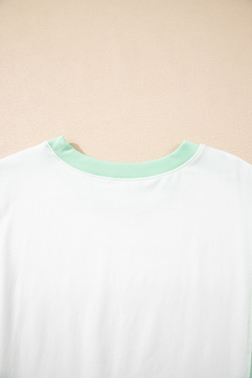 Colour Block Exposed Seam Crew Neck T-Shirt eAura