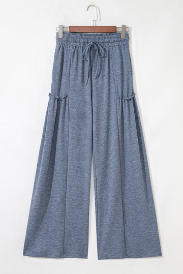 Wide Leg Drawstring Elastic Waistband Trousers - BB Fashion Outlet