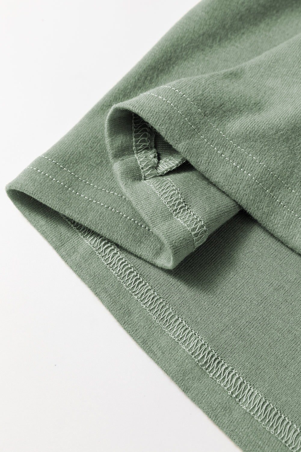 Grass Green Seam Detail Lace Contrast Cuffs Raglan Sleeve Top eAura