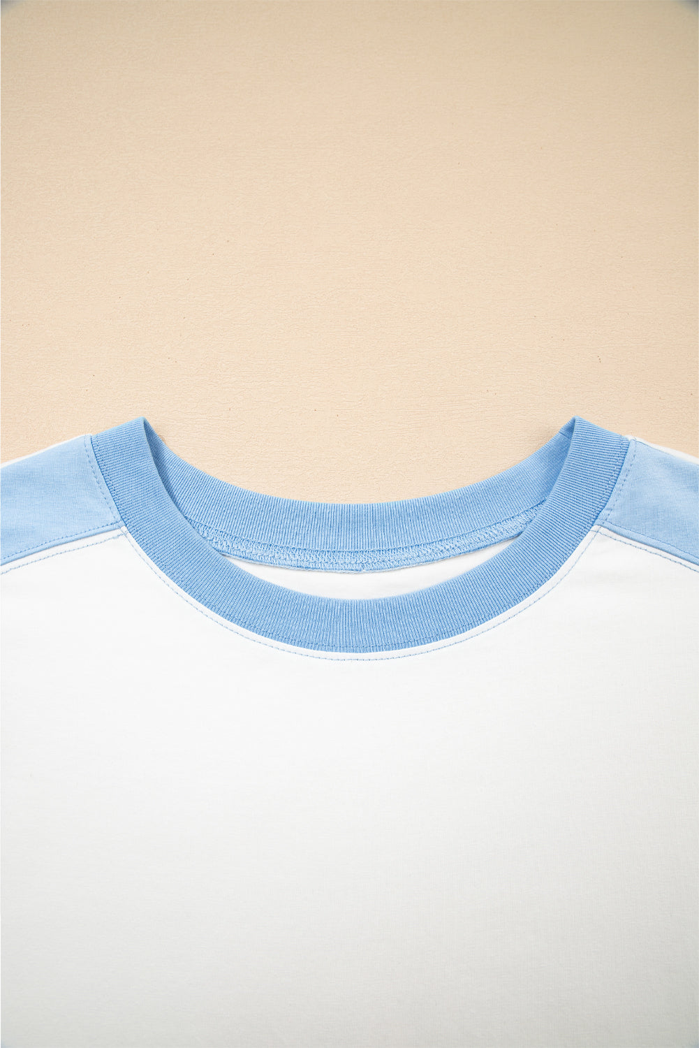 Colour Block Exposed Seam Crew Neck T-Shirt eAura