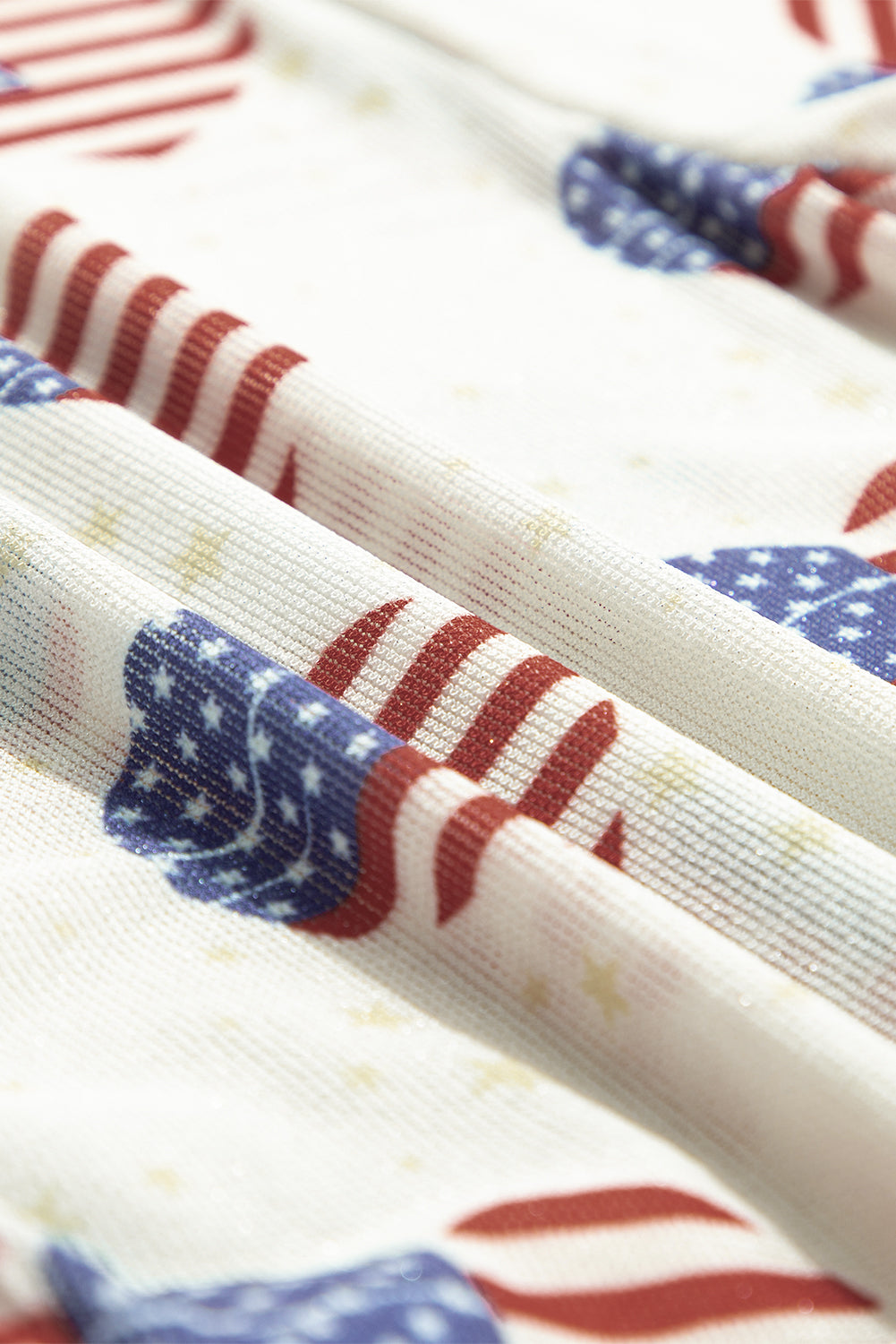 White Americana Glitter Mesh Long Sleeve Bodysuit eAura