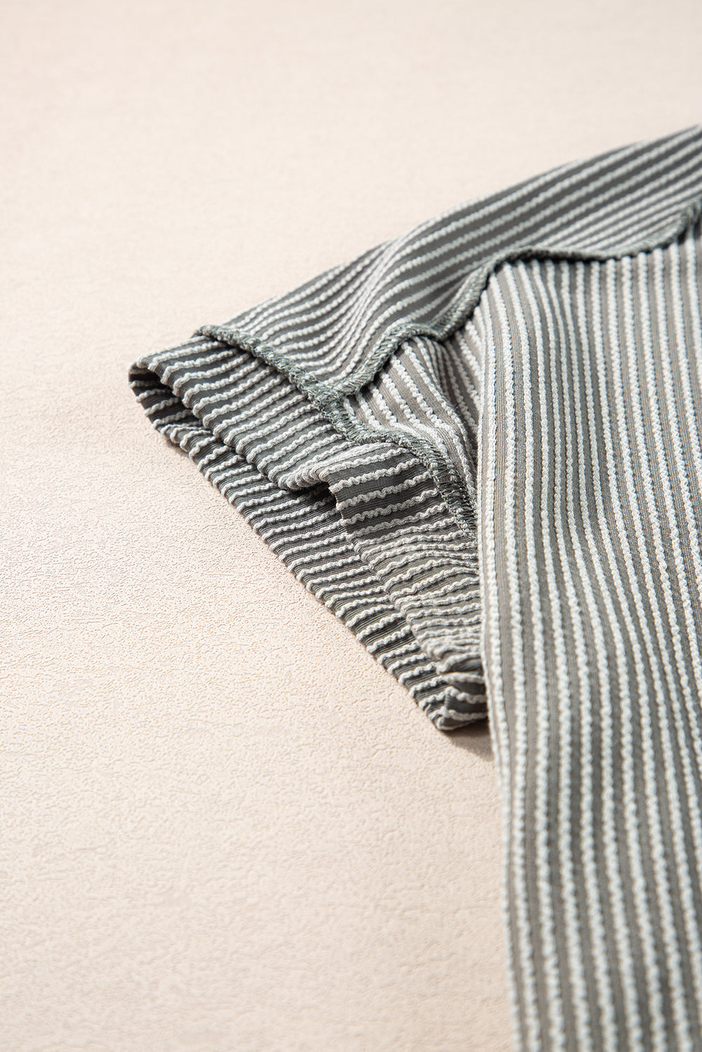 Textured Knit Exposed Stitching T-shirt eAura