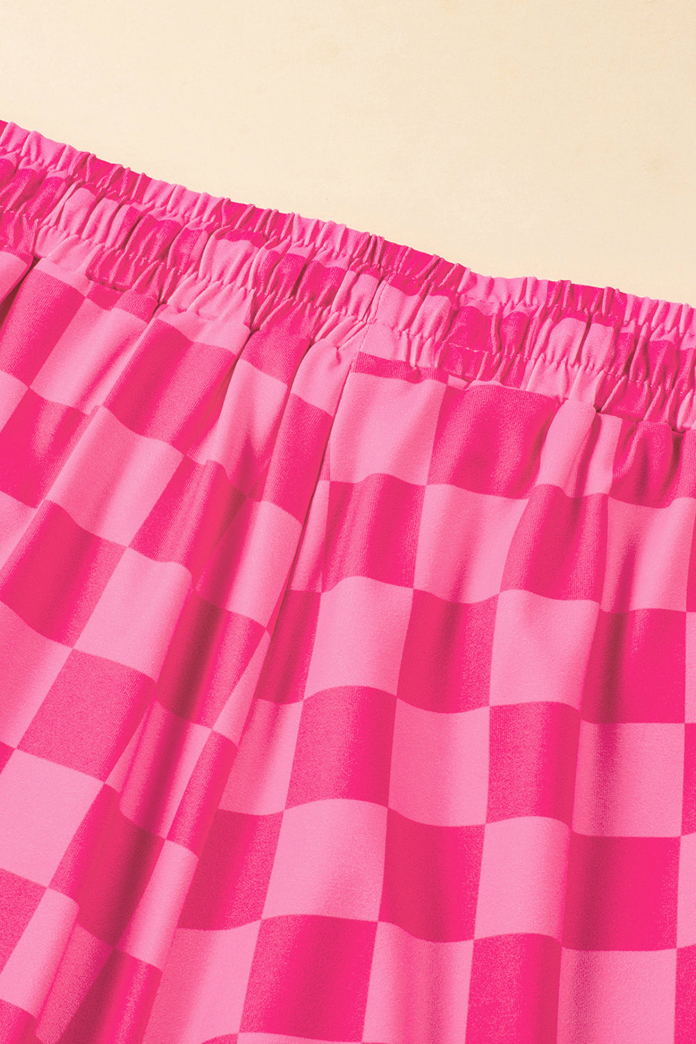 Checkered Drawstring Elastic Waist Casual Shorts eAura