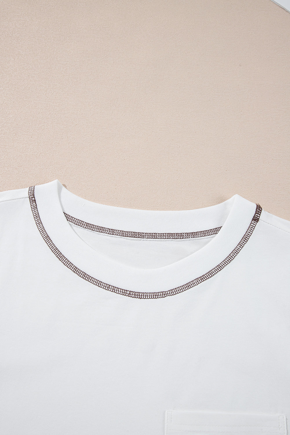 Apricot RODEO Horseshoe Embroidered Patch Pocket T Shirt eAura