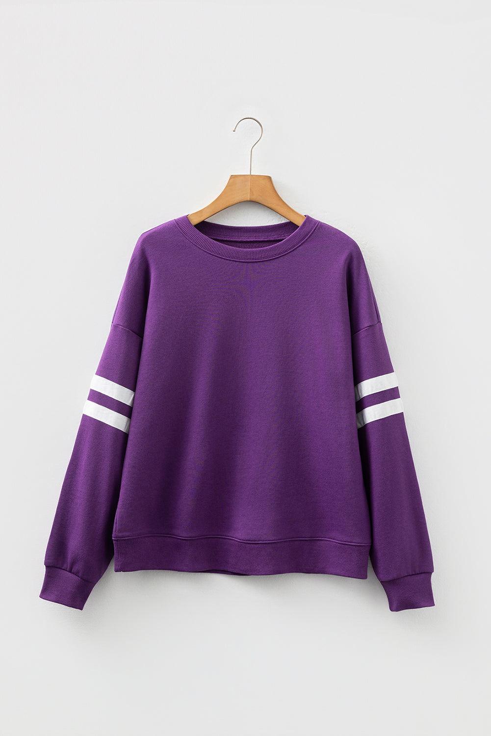 Striped Detail Drop Shoulder Oversized Sweatshirt eAura