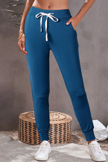 Drawstring Waist Pocketed Joggers Beagle Boutique Fashion Outlet