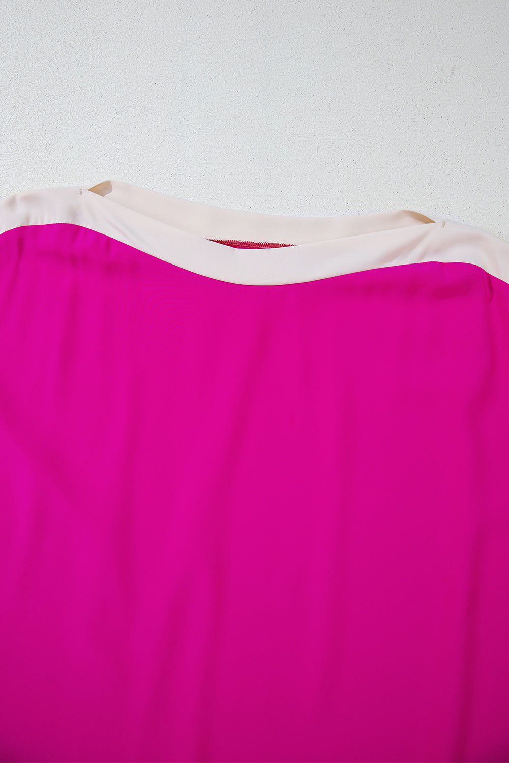 Rose Red Oversized Colour Block Boat Neck Tunic Blouse eAura