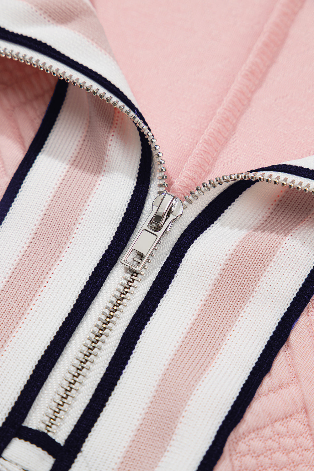 Contrast Striped Collar Patchwork Textured Half Sleeve Blouse eAura