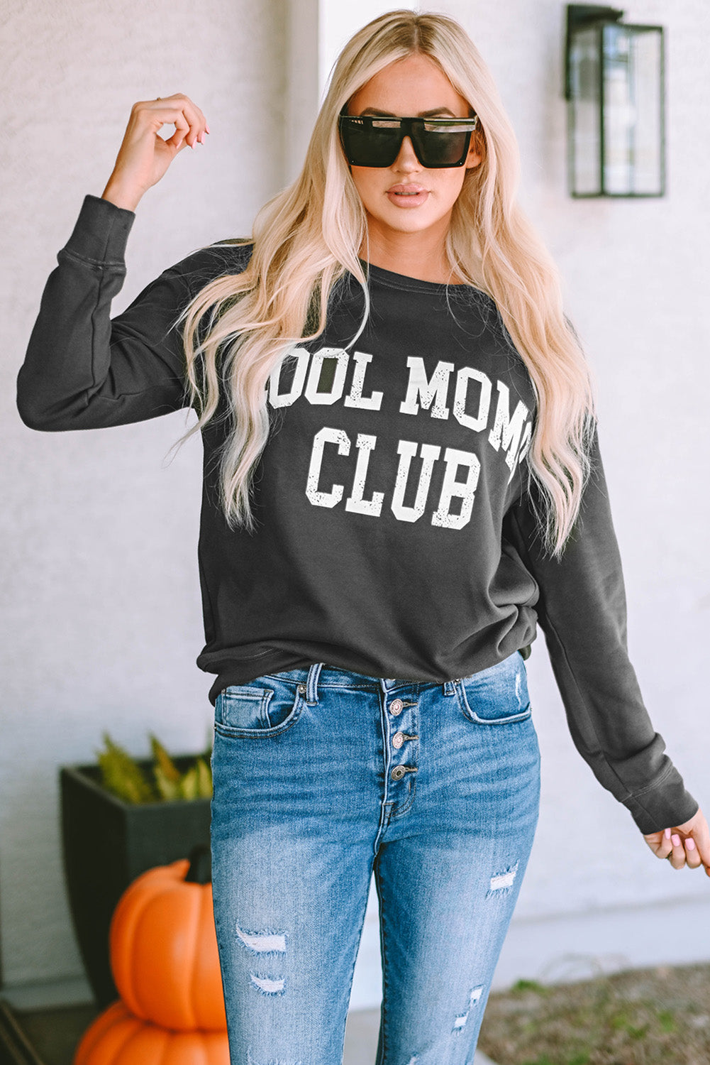 Gray COOL MOMS CLUB Drop Shoulder Sweatshirt BB Fashion Outlet