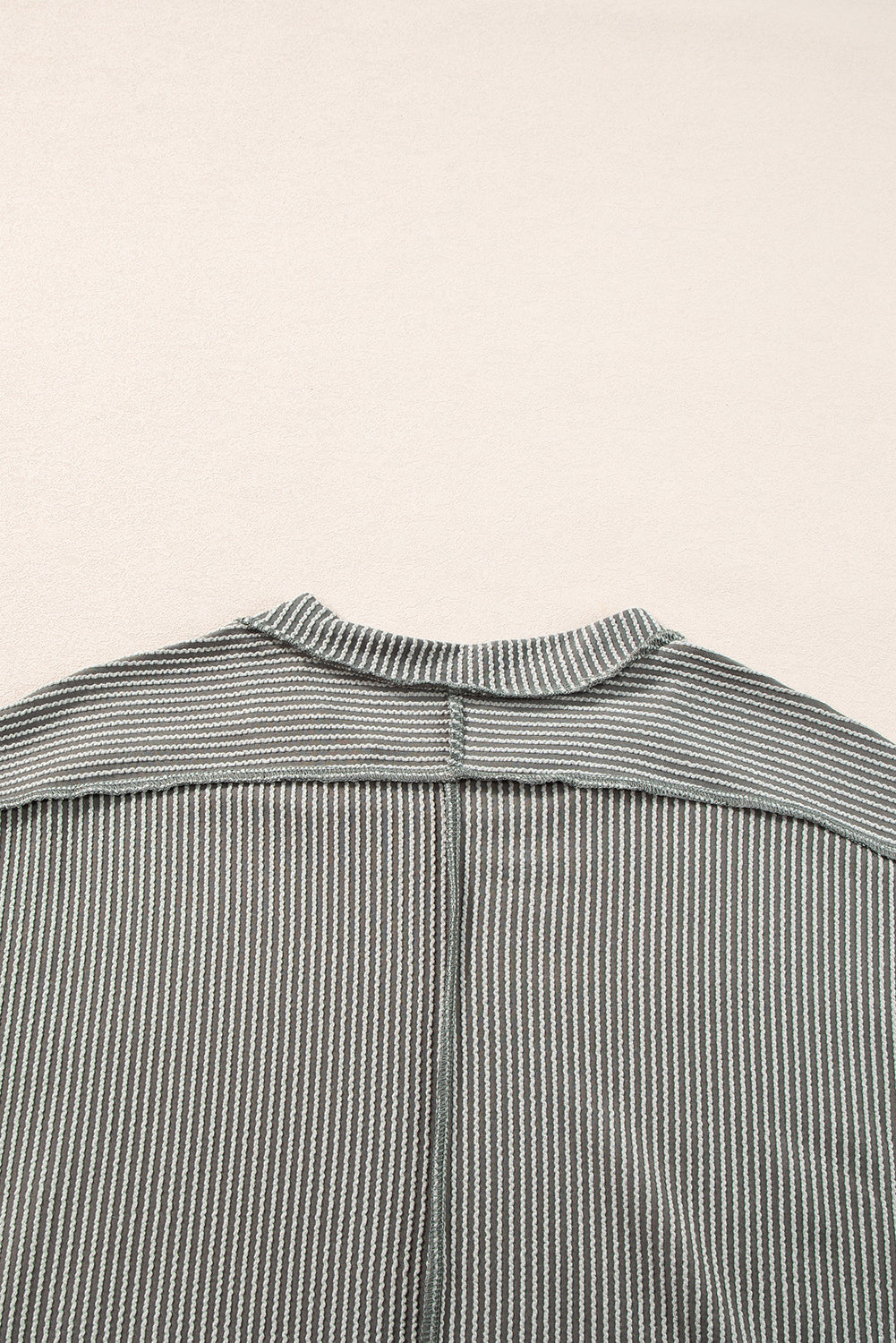 Textured Knit Exposed Stitching T-shirt eAura