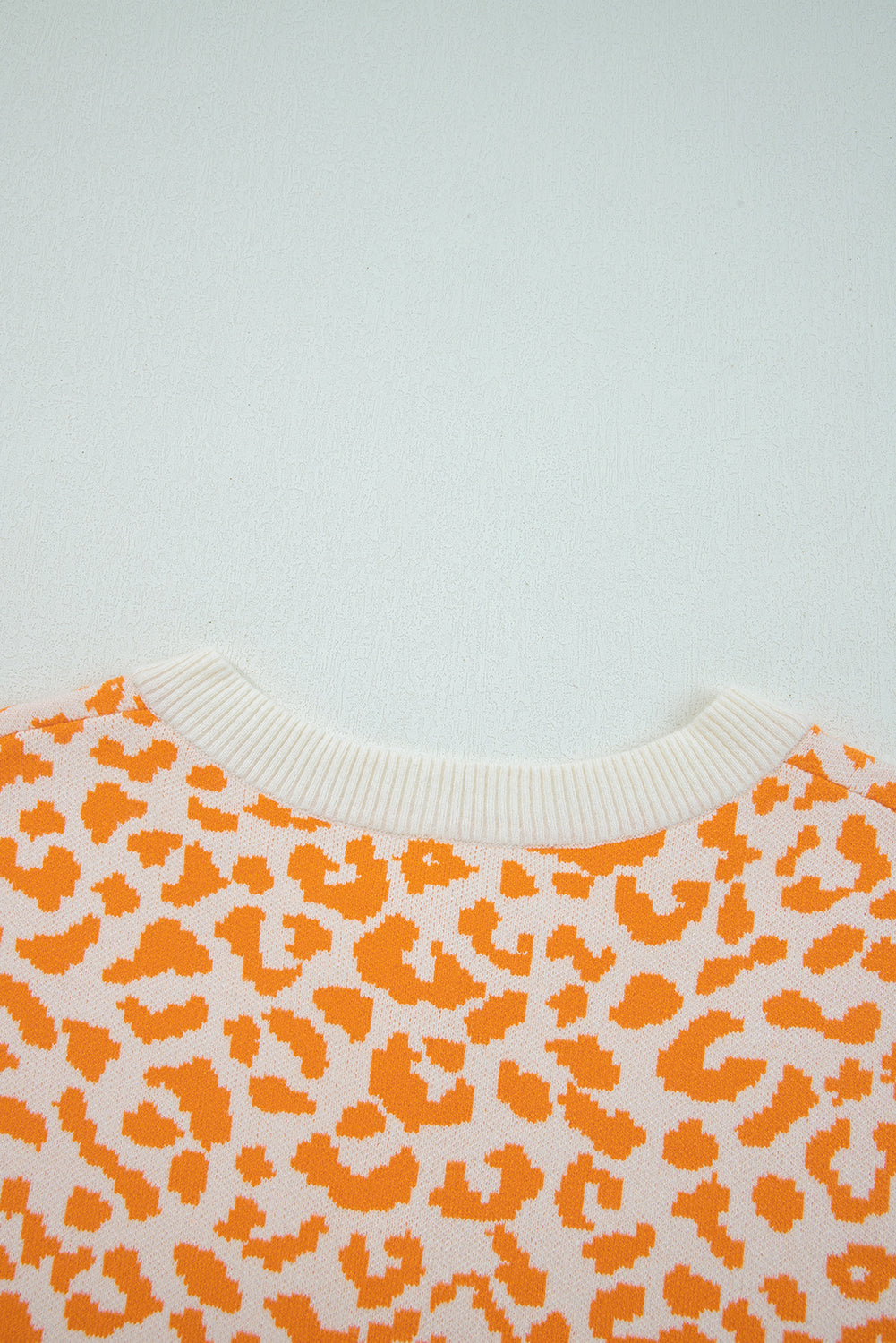 Leopard Print Drop Shoulder Chunky Knit Cardigan eAura