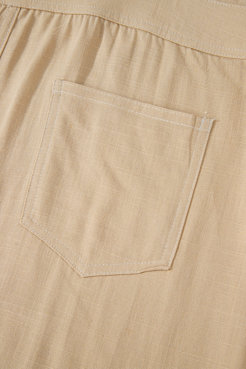 Parchment Side Buttons Sleeveless Overall Mini Dress eAura