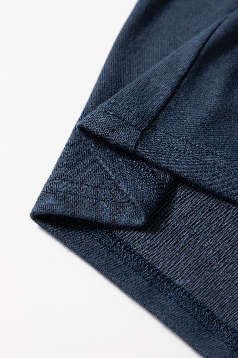 Dirty blue Notch V Neck Pocket Patched Long Sleeve T Shirt eAura